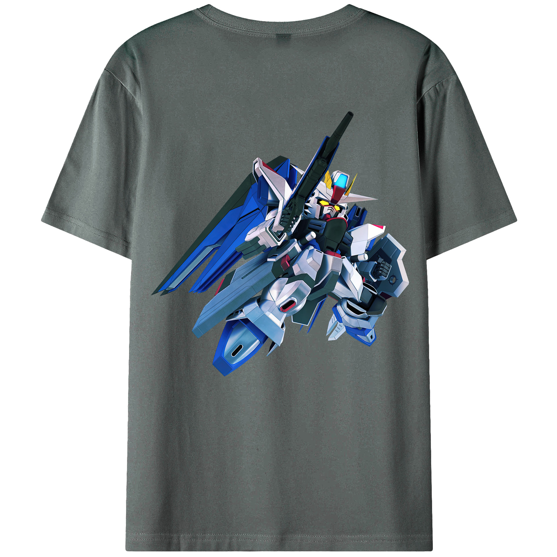（画像用） 機動戦士ガンダム Mobile Suit Gundam 綿100％ メンズ半袖Tシャツ（バックプリント） 通気性